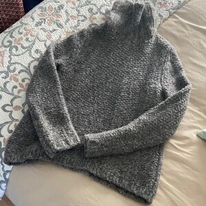 Calvin Klein Wool Gray Chunky Turtleneck Sweater